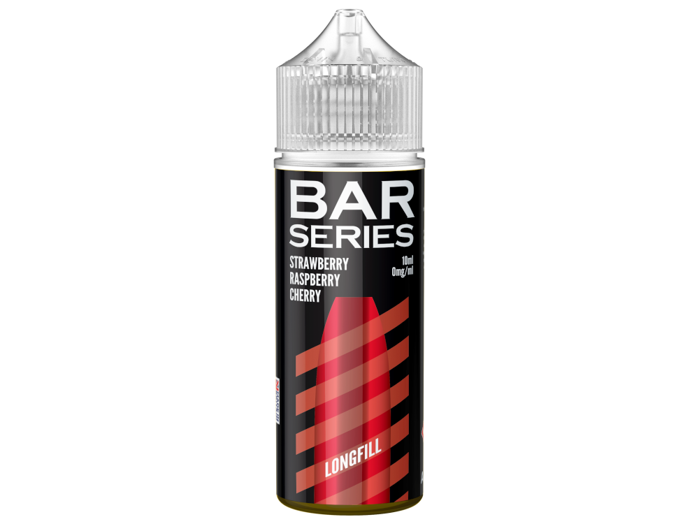Bar Series Longfills 10 ml - Erdbeere Himbeere Kirsche Aroma in einer 120 ml Flasche, nikotinfrei und hochdosiert.