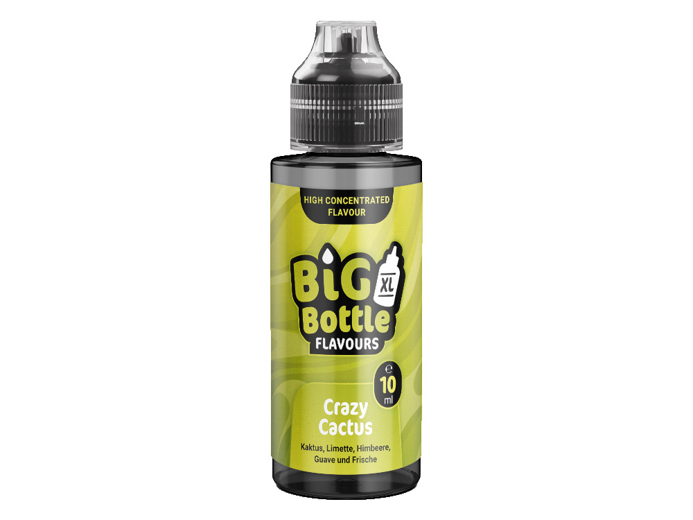 Big Bottle Longfills 10 ml - Crazy Cactus Aroma, das ein einzigartigen Mix aus Kaktus, Limette, Himbeere und Guave bietet.