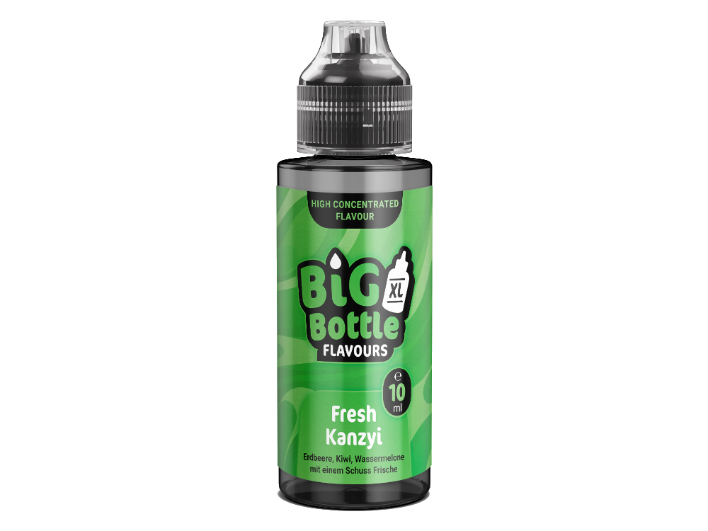 Big Bottle - Longfills 10 ml - Fresh Kanzyi, aromatisiertes Longfill-Aroma mit Erdbeer-, Kiwi- und Wassermelonengeschmack in einer 120 ml Flasche.