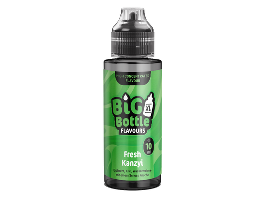 Big Bottle - Longfills 10 ml - Fresh Kanzyi, aromatisiertes Longfill-Aroma mit Erdbeer-, Kiwi- und Wassermelonengeschmack in einer 120 ml Flasche.
