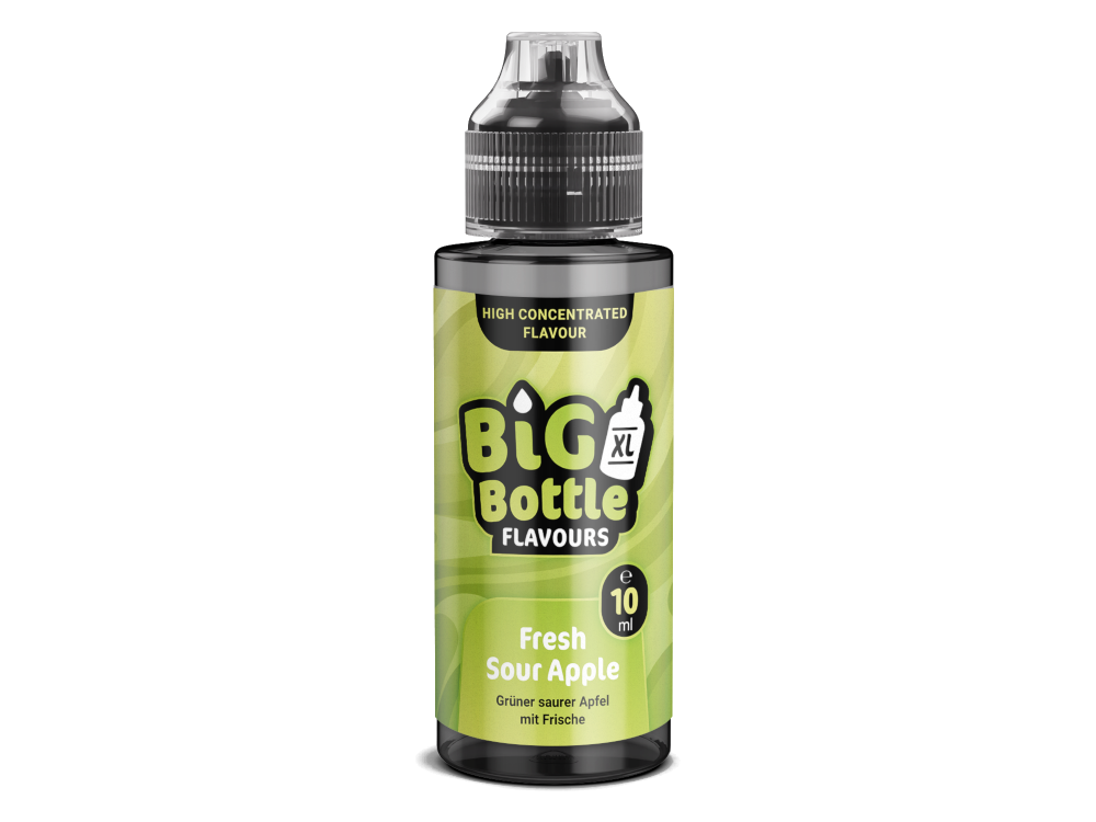 Big Bottle - Longfills 10 ml - Fresh Sour Apple: Hochkonzentriertes Aroma für Dampfen mit dem Geschmack von frischen grünen Äpfeln.