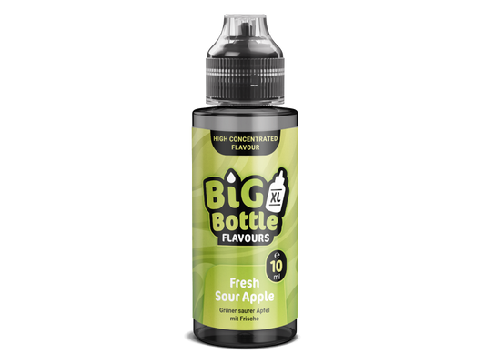 Big Bottle - Longfills 10 ml - Fresh Sour Apple: Hochkonzentriertes Aroma für Dampfen mit dem Geschmack von frischen grünen Äpfeln.