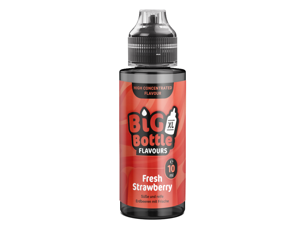 Big Bottle Longfills 10 ml - Fresh Strawberry Aroma in einer 120 ml Flasche mit intensivem Erdbeergeschmack und erfrischenden Noten für das Dampfen.