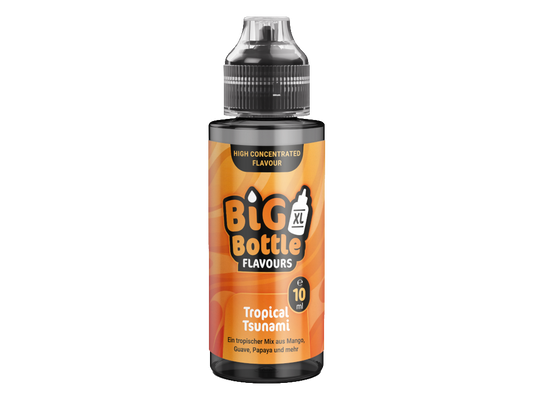 Big Bottle Longfills 10 ml Tropical Tsunamii - Aromatisiertes Dampfaroma mit Geschmäckern von Mango, Guave, Papaya und Ananas in einer 120 ml Flasche.