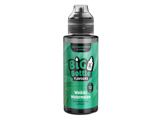 Big Bottle Longfills 10 ml Waikiki Watermelon - Aromatisiertes Liquid für Dampfer mit Wassermelonengeschmack und kühler Note, bereit zum Mischen für den perfekten Dampfgenuss.