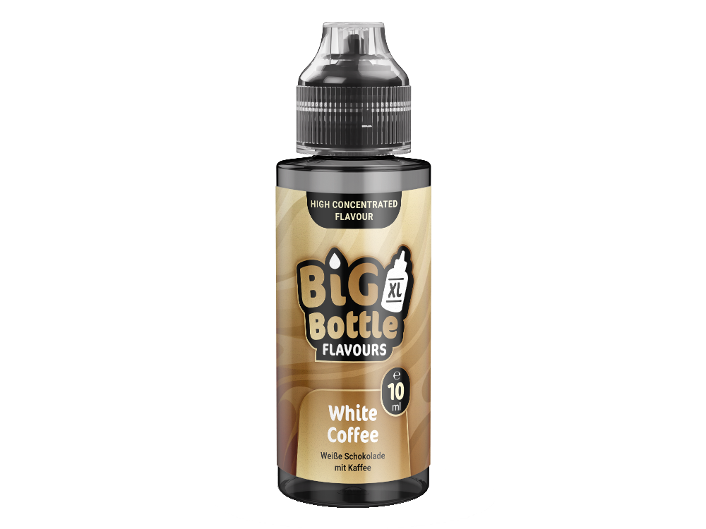 Big Bottle - Longfills 10 ml - White Coffee für Dampfen mit dem Geschmack von Kaffee und weißer Schokolade in einer 120 ml Flasche.