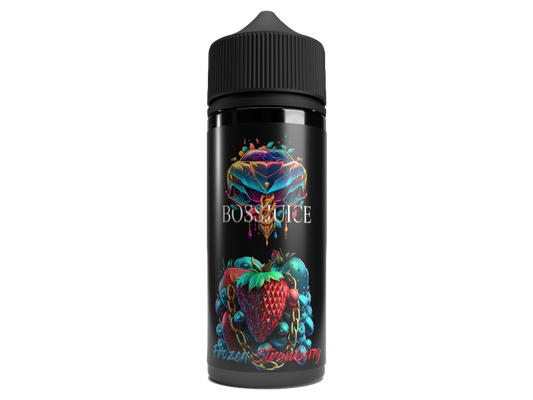 Boss Juice - Aroma Frozen Strawberry 10 ml in einer eleganten 120 ml Flasche, die Erdbeergeschmack mit einer kühlen Note vereint