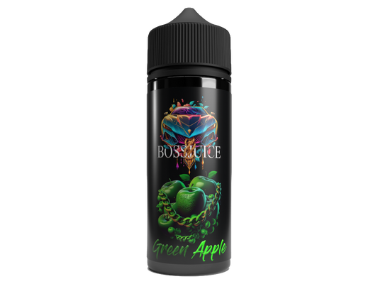 Boss Juice Aroma Green Apple 10 ml - Hochkonzentriertes Liquid-Aroma für Dampfer mit Geschmack von grünem Apfel und süß-säuerlicher Note.
