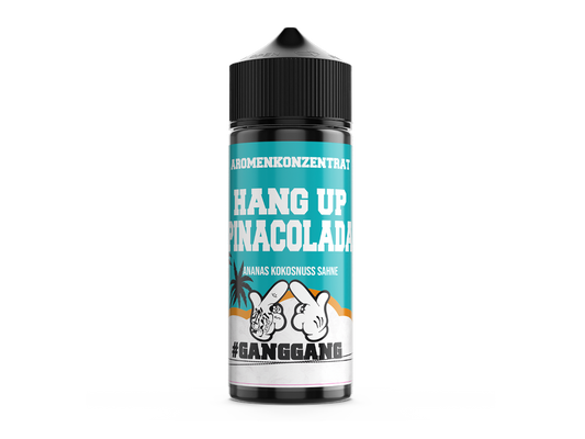 GangGang Aroma Hang Up Pinacolada 10 ml in einer 120 ml Flasche, geschmacklich inspiriert von Ananas, Kokos und Sahne.