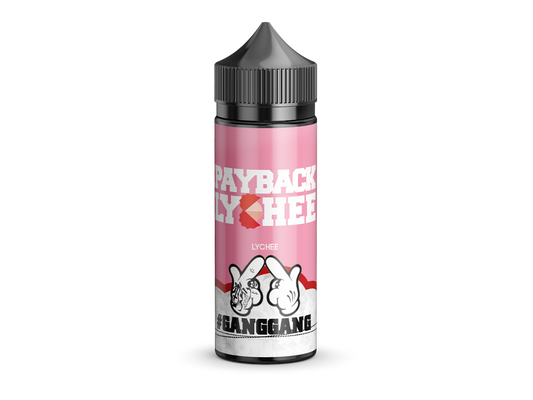 GangGang Aroma Payback Lychee 10 ml - Hochwertiges Dampfaroma mit Litschi-Geschmack, ideal zum Mischen mit Basen. Erhältlich in einer 120 ml Flasche. RavenSmoke DE.