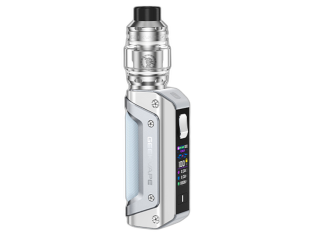 GeekVape - Aegis Solo 3 mit aktiven Dampf- und Temperaturregulationsfunktionen auf dem Display.