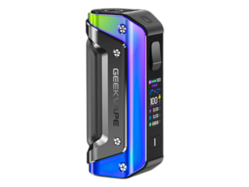 Die Rückansicht des GeekVape Aegis Solo 3 Akkuträgers, die den robusten Korpus zeigt.