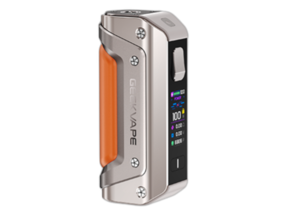 Bild des GeekVape Aegis Solo 3 Akkuträgers, ausgestattet mit einem Verdampfer.