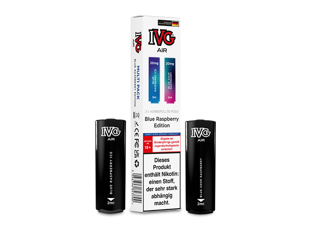 IVG AIR Pod Multi Flavour Edition – 2 Stück pro Packung, nicht nachfüllbar, verfügbar in verschiedenen köstlichen Geschmacksrichtungen.
