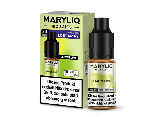 MARYLIQ Nikotinsalz Liquid Lemon Lime - Flasche mit 10 ml, erfrischender Zitrusgeschmack