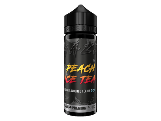 MaZa Longfills 10 ml - Peach Tea, aromatischer Pfirsich-Eistee Geschmack in einer 120 ml Liquidflasche mit 10 ml hochdosiertem Aroma.