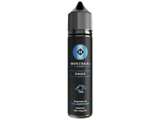 Montreal Original - Longfills 6 ml - Eagle Flasche mit Longfill-Aroma für E-Zigaretten, das eine harmonische Mischung aus türkischem, Virginia- und Burley-Tabak bietet.
