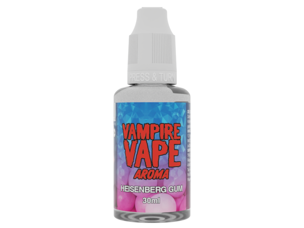 Vampire Vape - Aroma Heisenberg Gum 30 ml, eine nikotinfrei Mischung mit Eukalyptus, Menthol, Anis, Waldfrüchten und Kaugummi, ideal für Dampfer.