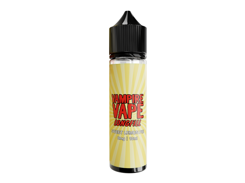 Vampire Vape Longfills 10 ml Sweet Lemon Pie Aroma, Geschmack einer Zitronentorte mit Sirup, in einer attraktiven 60 ml Flasche.