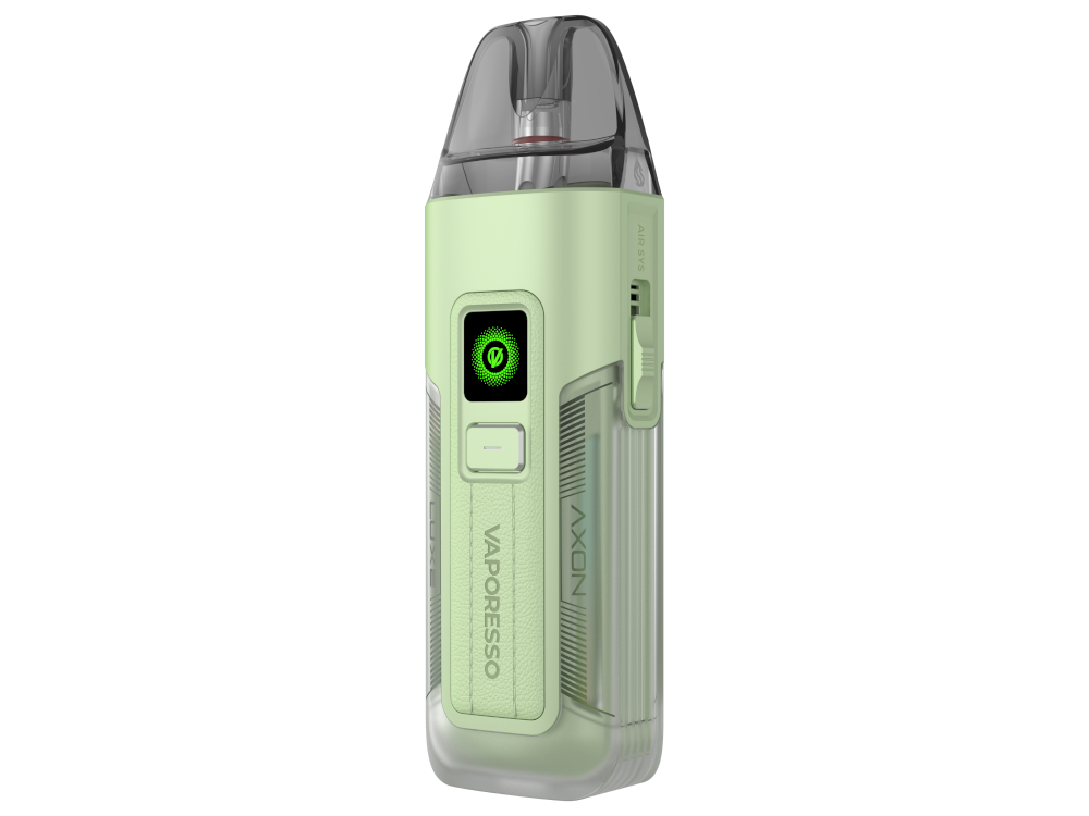 Vaporesso Luxe X2 E-Zigarette Set 2000 mAh mit 5ml Pod-System, zeigt das integrierte LED-Display zur Akkuüberwachung.