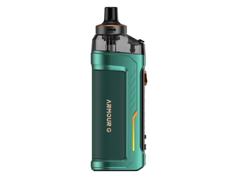 Vaporesso ARMOUR G E-Zigarette mit einem auffälligen 0,96-Zoll-Farbdisplay zur Anzeige von Wattzahl und Akkustand.