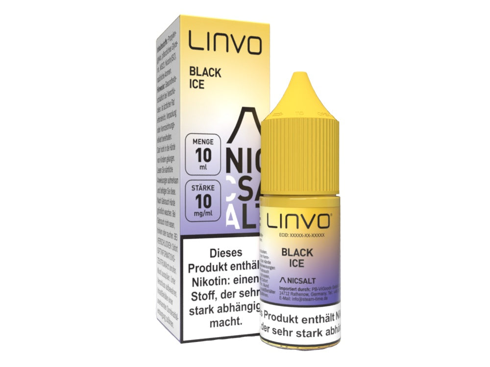 Linvo Black Ice Nikotinsalz Liquid 20mg/ml - Erfrischender Brombeer-Geschmack, 10ml Flasche