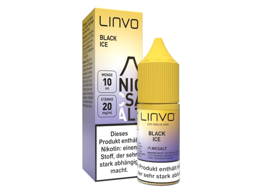 Linvo Black Ice Nikotinsalz Liquid 20mg/ml - Erfrischender Brombeer-Geschmack, 10ml Flasche