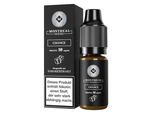 Montreal Original Nikotinsalz Liquid Chance - 10 ml Zigarettenähnlicher Tabakgeschmack, 10mg/ml oder 20mg/ml