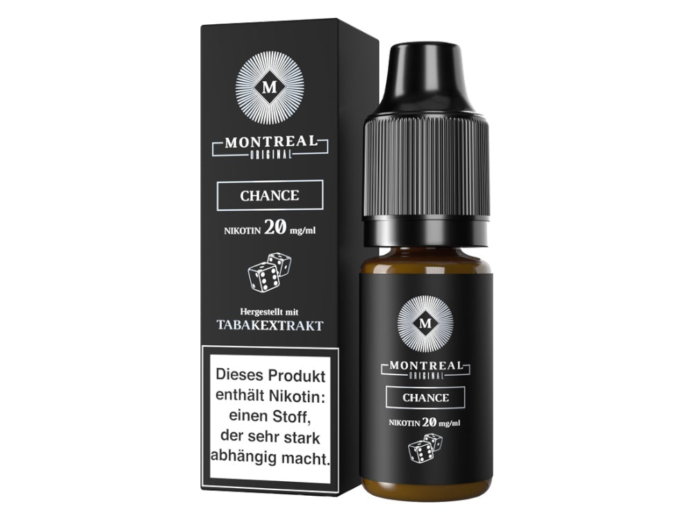 Montreal Original Nikotinsalz Liquid Chance - 10 ml Zigarettenähnlicher Tabakgeschmack, 10mg/ml oder 20mg/ml