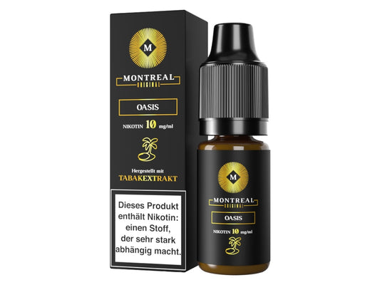 Montreal Original Nikotinsalz Liquid Oasis - 10ml mit 10mg/ml oder 20mg/ml Nikotinsalz, Tabakgeschmack