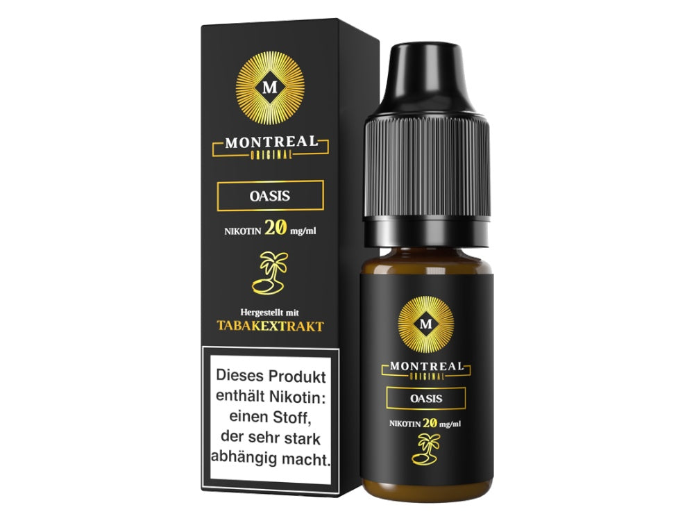 Montreal Original Nikotinsalz Liquid Oasis - 10ml mit 10mg/ml oder 20mg/ml Nikotinsalz, Tabakgeschmack
