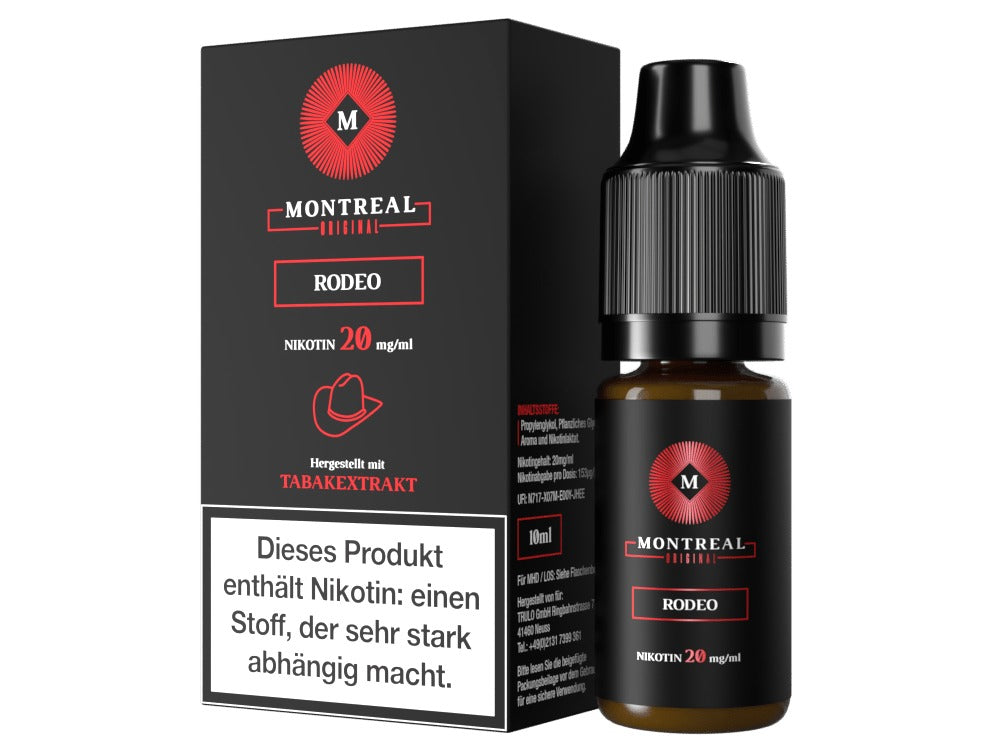 Montreal Original Nikotinsalz Liquid Rodeo - 10ml, Amerikanischer Tabakgeschmack mit 10mg/20mg
