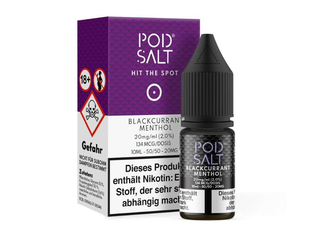 Pod Salt Blackcurrant Menthol Nikotinsalz 10ml - 20mg/ml E-Zigaretten Liquid