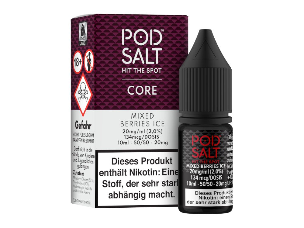 Pod Salt Core Nikotinsalz Mixed Berries Ice - 10ml E-Liquid mit Kühlen Beerenaroma