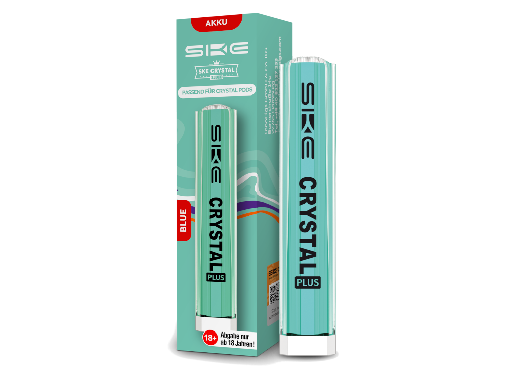 SKE Crystal Plus Akku 400mAh, 11 Watt Leistung, Zugautomatik, USB-C Anschluss