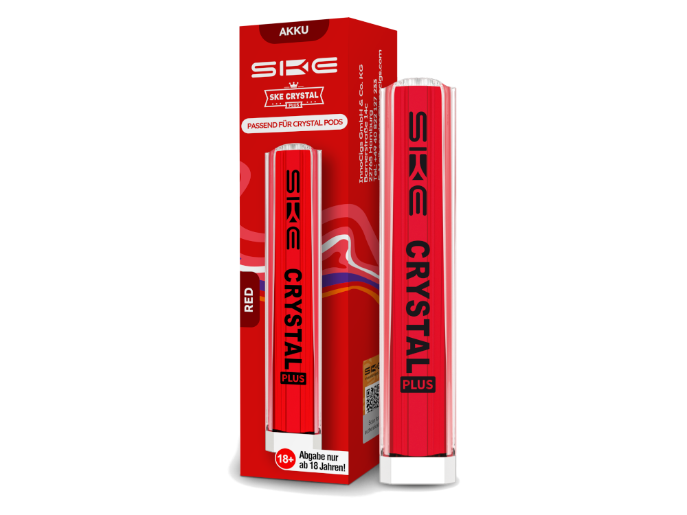 SKE Crystal Plus Akku 400mAh, 11 Watt Leistung, Zugautomatik, USB-C Anschluss