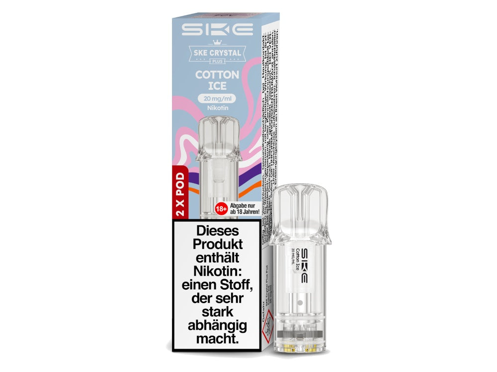 SKE Crystal Plus Pods – 2 ml Prefilled Nikotinsalz Pods für MTL Dampfen