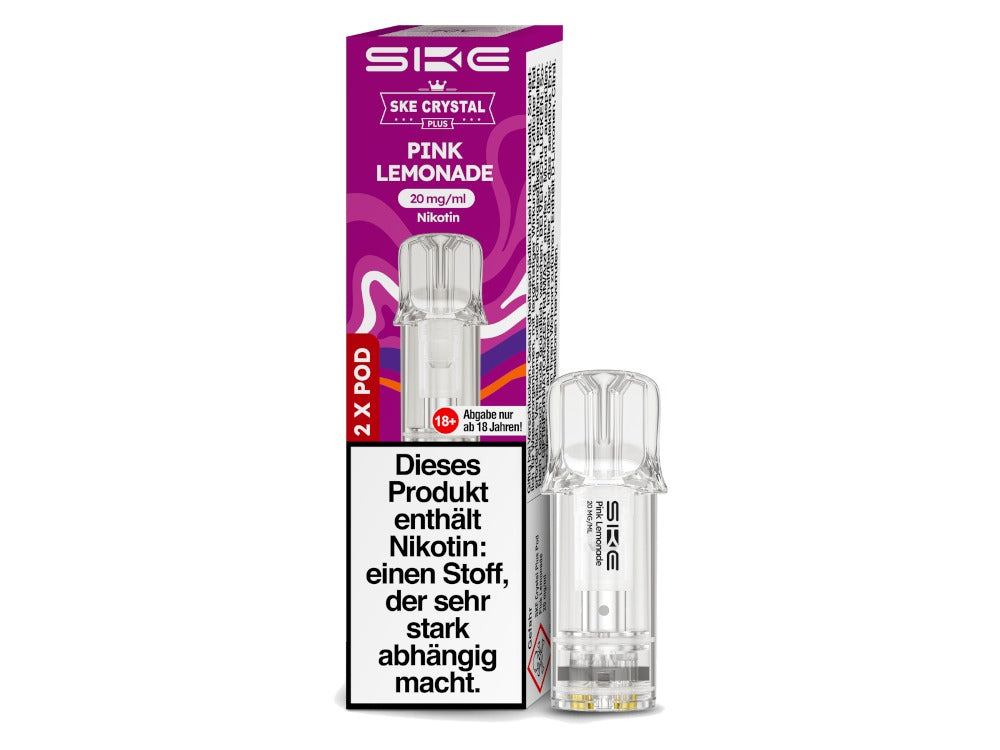 SKE Crystal Plus Pods – 2 ml Prefilled Nikotinsalz Pods für MTL Dampfen