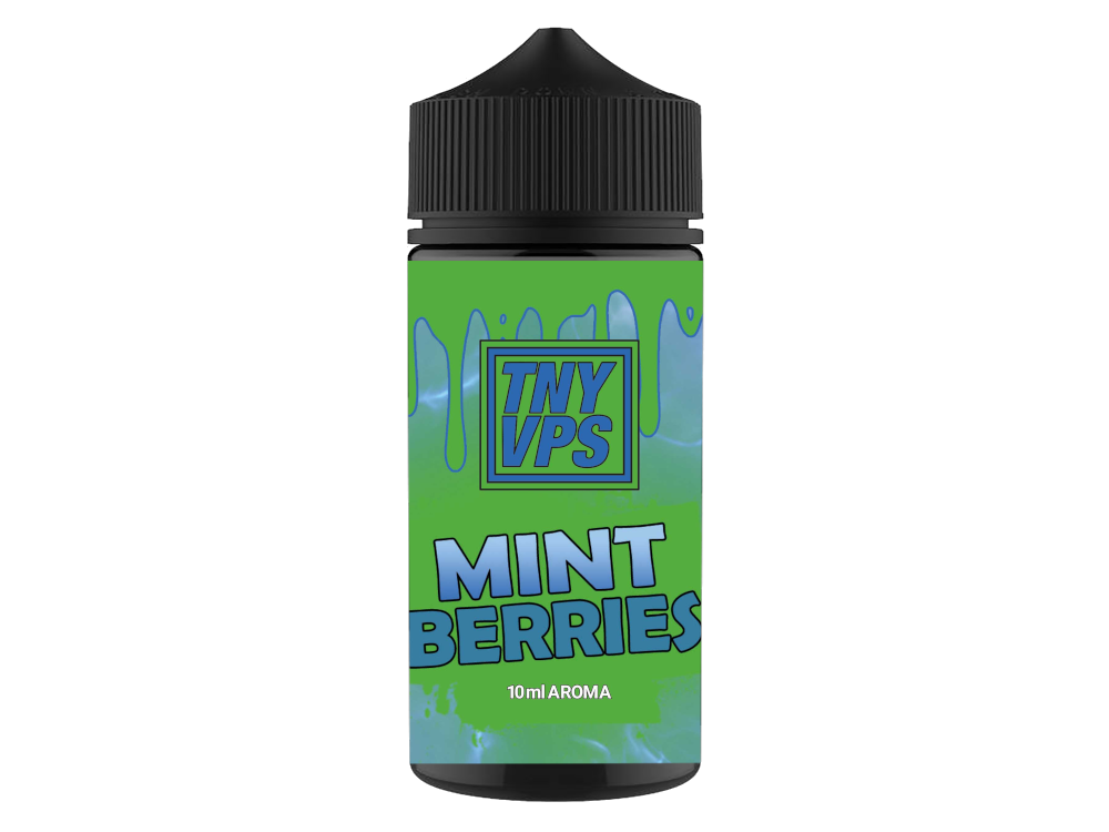 TNYVPS Longfills 10 ml Mint Berries - Ansicht der 100 ml Flasche mit 10 ml Mint Berries Aroma, ideal für E-Zigaretten.