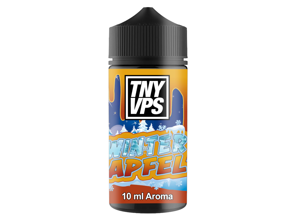 100 ml Flasche des TNYVPS Longfills 10 ml Winter Apfel Aromas, hochdosiertes Konzentrataroma für E-Zigaretten mit verführerischem Bratapfel-Geschmack.