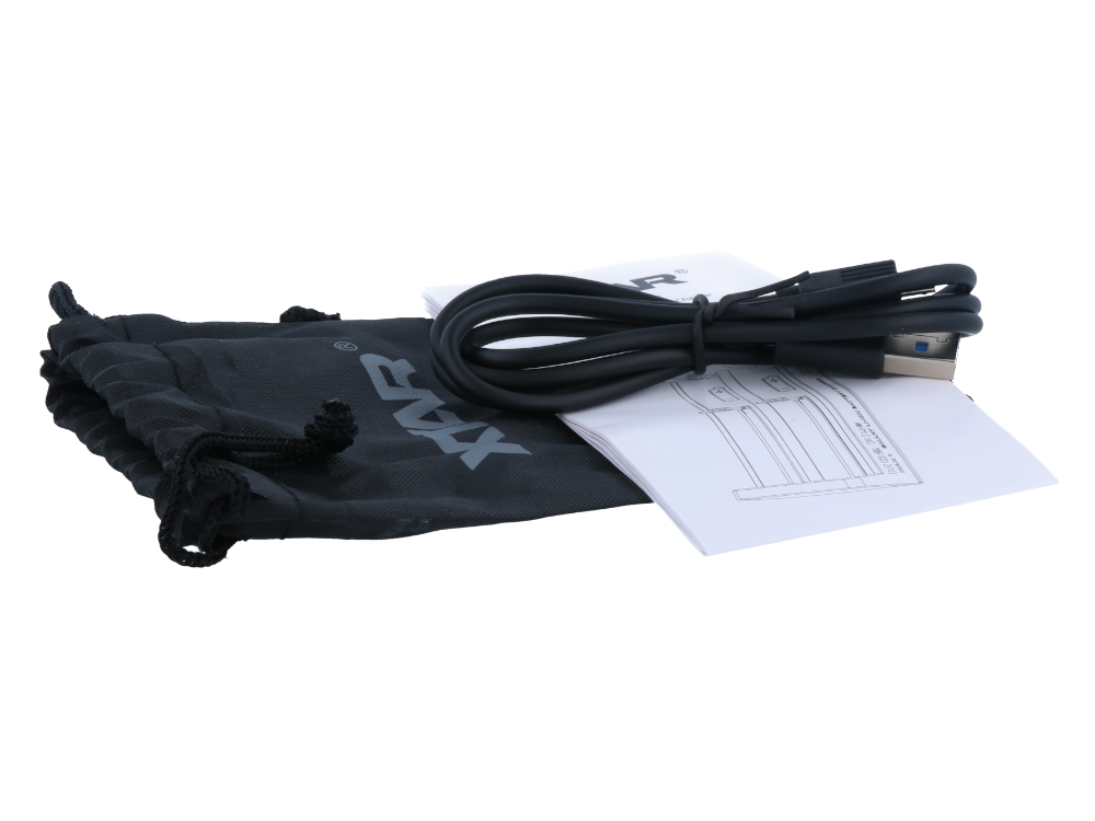 Maßstab und technische Daten des XTAR MC2 Ladegeräts, ideal für verschiedene Li-ion Zellgrößen von 10440 bis 26650.
