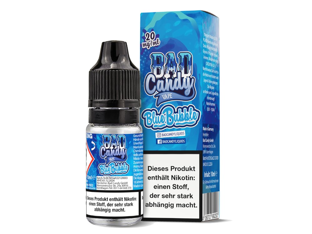 Bad Candy Liquids Blue Bubble Nikotinsalz - 10 ml - 10 mg/ml & 20 mg/ml - Beeren, Limonade, Kaugummi
