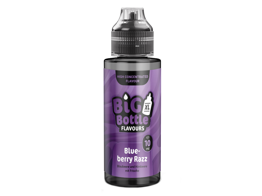 Big Bottle Longfills 10 ml Blueberry Razz Aroma, ideal für das Dampfen, präsentiert in einer stilvollen 120 ml Flasche.