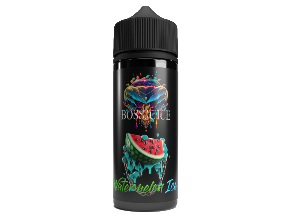 Boss Juice Aroma Watermelon Ice 10 ml - Elegantes Flaschendesign für Geschmack und Aroma, ideal für Dampfer, die Wassermelonen-Eis-Aromen bevorzugen.