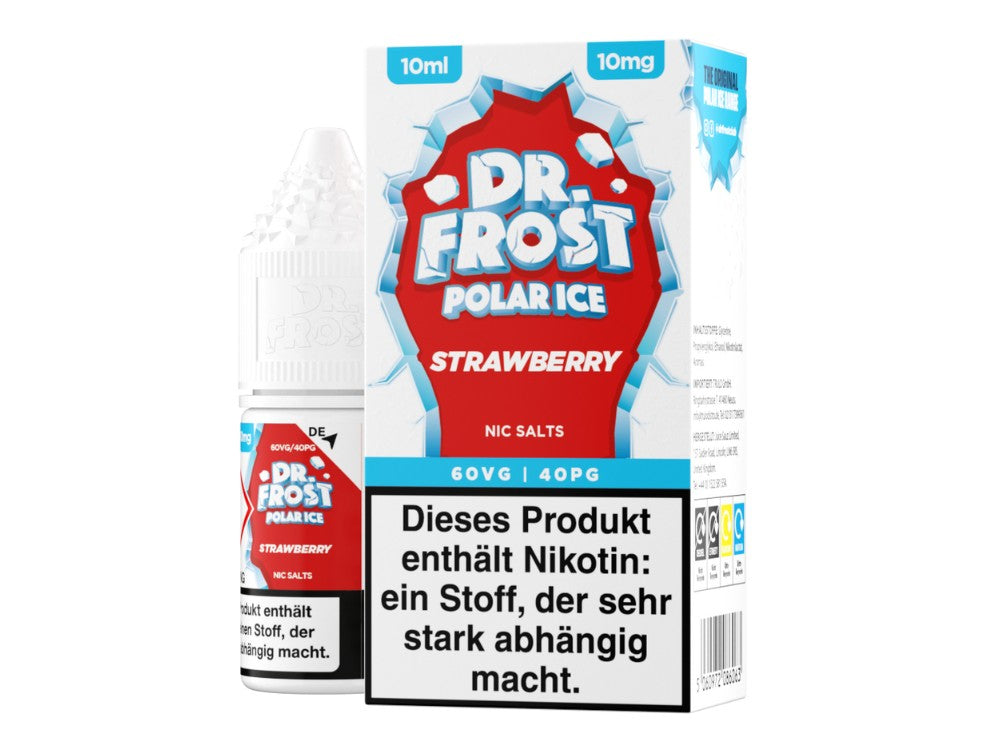 Dr. Frost Ice Cold Nikotinsalz Liquid Strawberry - 10ml 20mg/ml E-Liquid Geschmack von Erdbeeren