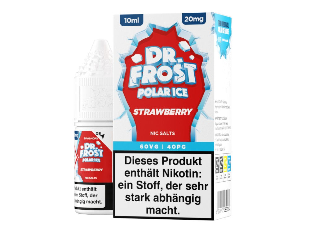 Dr. Frost Ice Cold Nikotinsalz Liquid Strawberry - 10ml 20mg/ml E-Liquid Geschmack von Erdbeeren