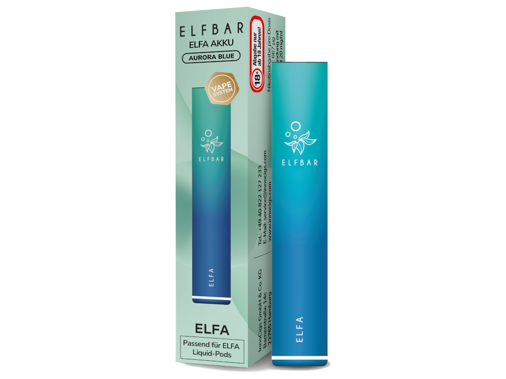 Elfbar - Elfa Akku 500 mAh mit Zugautomatik, USB-C Anschluss
