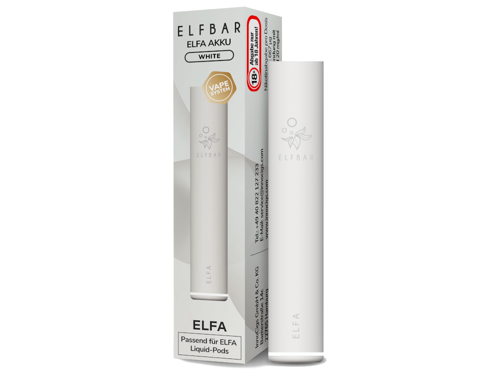 Elfbar - Elfa Akku 500 mAh mit Zugautomatik, USB-C Anschluss