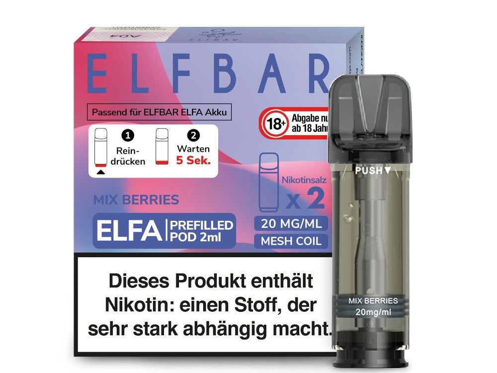 ELFBAR Elfa Prefilled Pods – 2 ml Nikotinsalz Pods mit Mesh Coil (2er Pack)