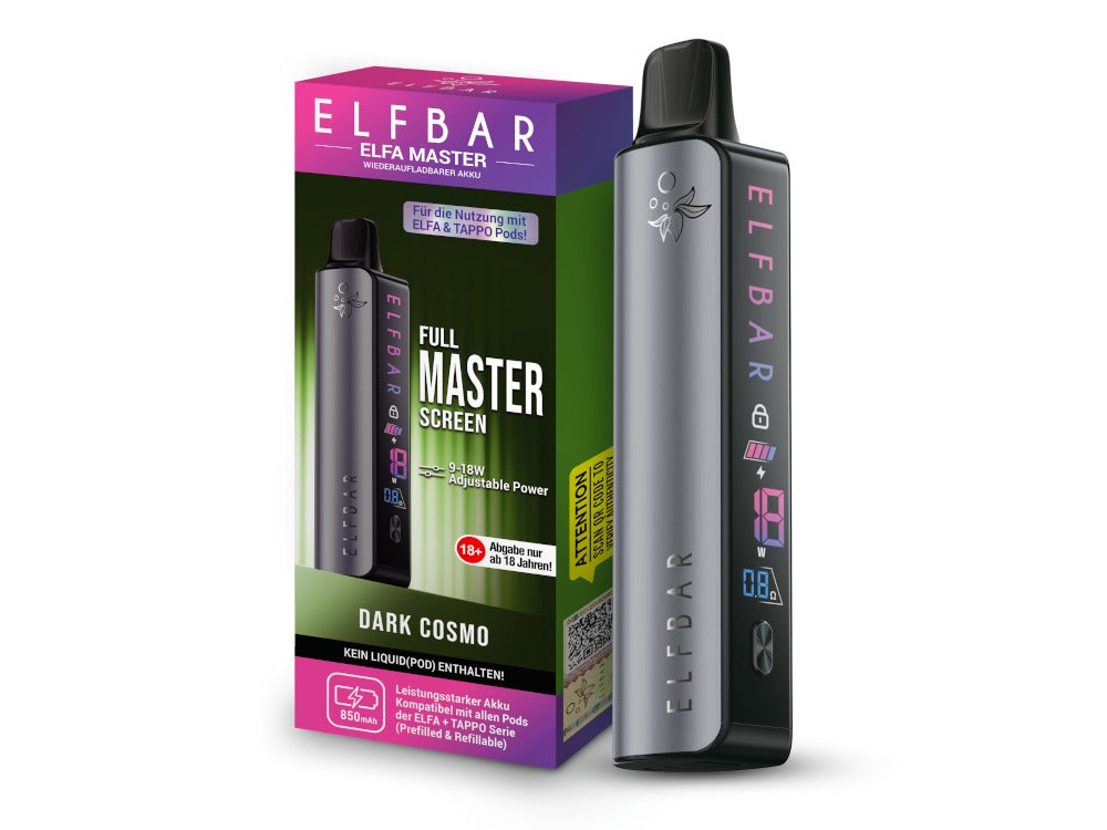 Elfbar - Elfa Master Akku 850 mAh mit USB-C, Einstellbare Ausgangsleistung & Display